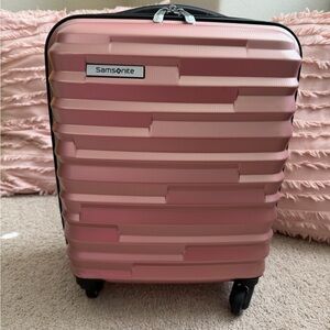 Luggage: Samsonite Rose Gold Pink Mini Carry-On Spinner | Never Used